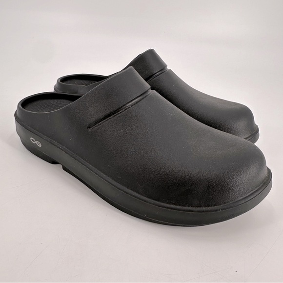OOFOS Black Comfort Shoes Clogs Slip On Mens 10 - Picture 1 of 8